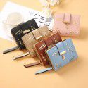  new Korean Short wallet women's zipper buckle hollowed out leaf wallet wallet wallet card bag manufacturer wholesale