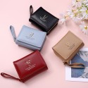 new women's wallet PU leather short Mini zipper zero wallet cartoon three fold buckle card bag